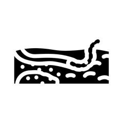worms escaping from toxic ground glyph icon vector illustration
