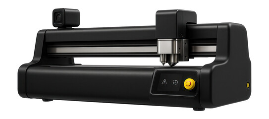 Plotter-based leather cutting machine with a camera system for precise pattern alignment in a fashion design studio