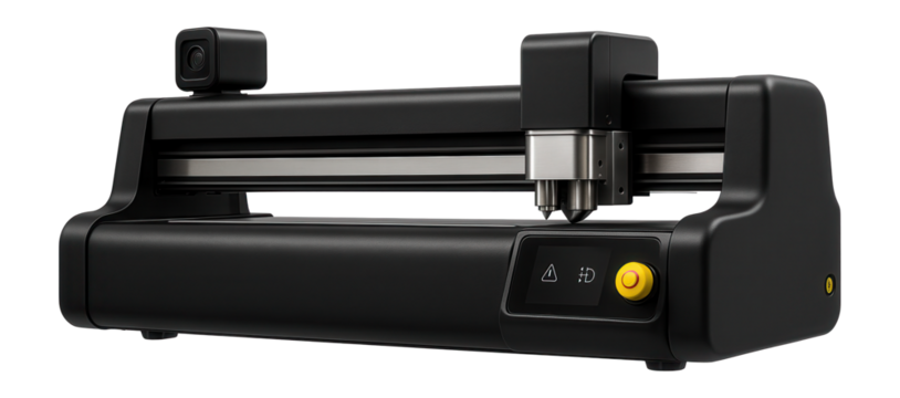Plotter-based leather cutting machine with a camera system for precise pattern alignment in a fashion design studio