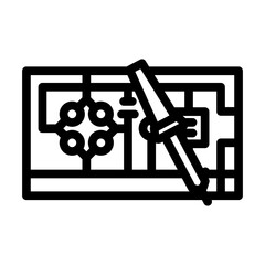 soldering iron circuit line icon vector illustration
