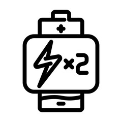 dual power source line icon vector illustration