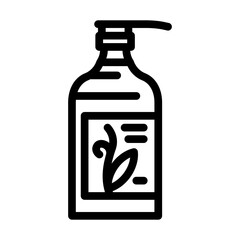 organic liquid soap bottle line icon vector illustration