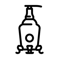 luxury branded soap bottle line icon vector illustration