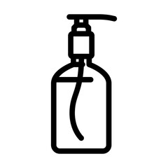 transparent soap bottle design line icon vector illustration