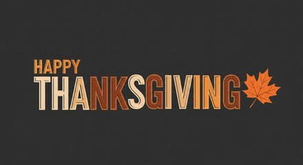 Happy Thanksgiving Autumnal Typography Design for Festive Greetings