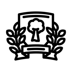 coat arms heraldry medieval line icon vector illustration