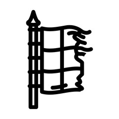 flag luxury medieval heraldry line icon vector illustration