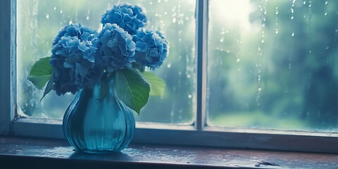 Vibrant flower bouquet on window sill indoor floral arrangement bright natural light serene environment close-up view for home decor inspiration