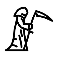 grim reaper mortality line icon vector illustration