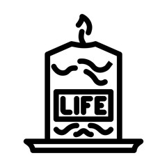 candle remembrance mortality line icon vector illustration