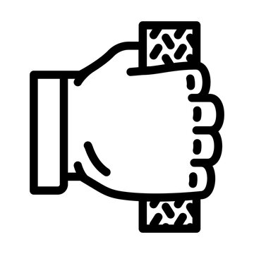 non slip grip line icon vector illustration