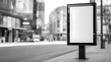 High-resolution modern signboard mockup template for outdoor urban advertising in sleek flat design