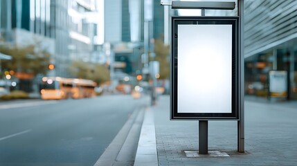 High-resolution modern signboard mockup template for outdoor urban advertising in sleek flat design