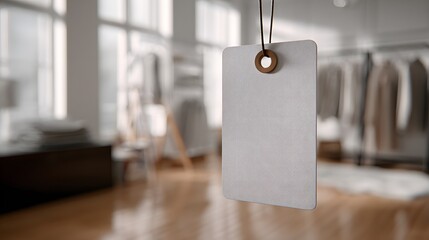 Photorealistic Cloth Label Tag Blank Mockup with Soft Textile Texture and Modern Minimalistic Studio Lighting for Professional Branding