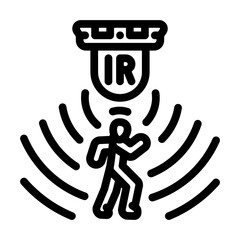 motion detection sensor module line icon vector illustration