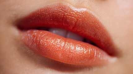 Breathtaking Macro Portrait of Exquisitely Painted Lips Showcasing Delicate Color Gradients and Authentic Texture for a Modern Skincare Campaign