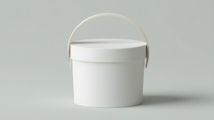 Minimalist Pure White Cardboard Pastry Container with Ergonomic Handle for Modern Food Packaging and Custom Branding in Bakery Delivery