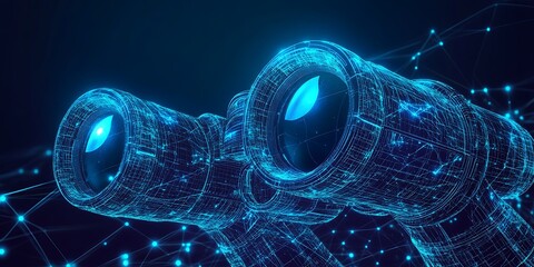 Digital blue binoculars technology, binoculars vision