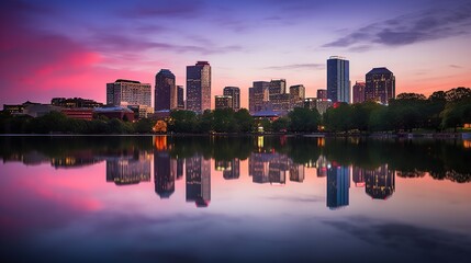 Obraz premium City Skyline at Dusk.