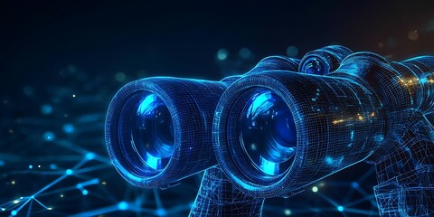 Digital blue binoculars technology, binoculars vision