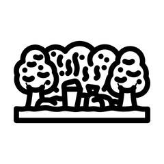 industrial dump site forest line icon vector illustration