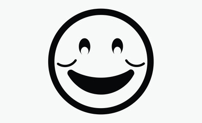 Brush stroke smiley silhouette, Rough brush-stroke smiley face is being shown on transparent background, hand-drawn style 