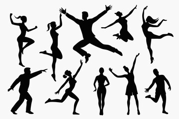 silhouettes of dancing girls