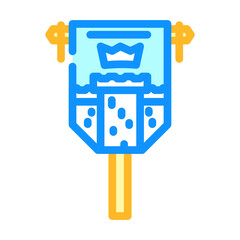 flag heraldry medieval color icon vector illustration