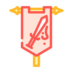 flag kingdom medieval heraldry color icon vector illustration