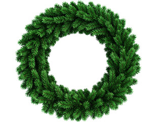 D Christmas wreath made of Christmas tree branches
