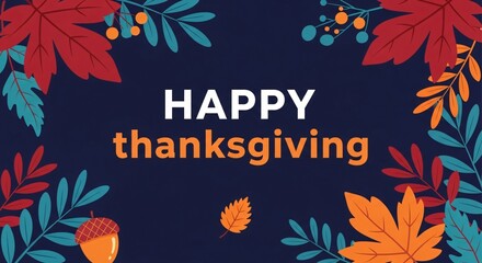 Vibrant Thanksgiving Greeting Autumn Leaves  Warm Wishes