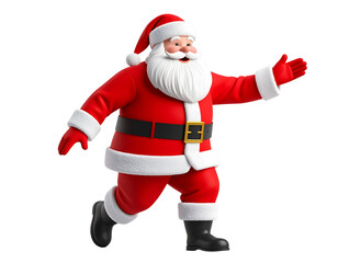 3d rendered santa claus hyper-realistic, isolated on a white background PNG)
