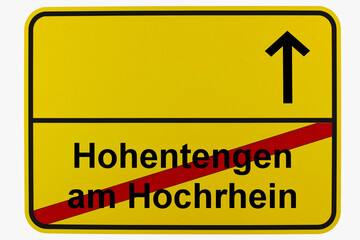 Illustration eines Ortsausgangsschildes von Hohentengen am Hochrhein in Baden-Württemberg	