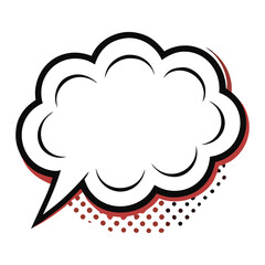 Manga speech bubble. Comic text frame with pop art halftone dotted effect. Balloon chat shape for dialog. Cloud for shock shout and scream action messages.