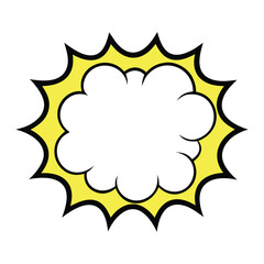 Manga speech bubble. Comic text frame with pop art halftone dotted effect. Balloon chat shape for dialog. Cloud for shock shout and scream action messages.