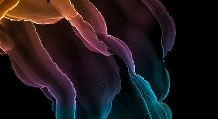 Vivid abstract alcohol ink artwork, saturated fluid patterns, tactile movement