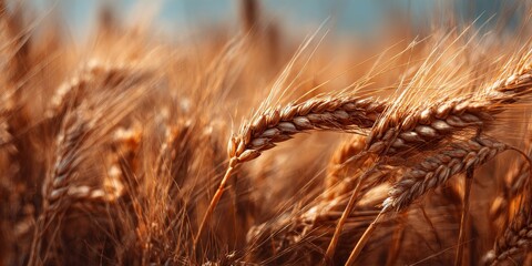 Golden Wheat Field: Ripe wheat stalks sway gently in the warm sunlight, their golden hues creating a breathtaking panorama of agricultural abundance.