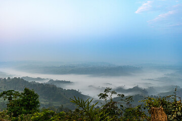 Cloud sea flowing over Sajek ridges