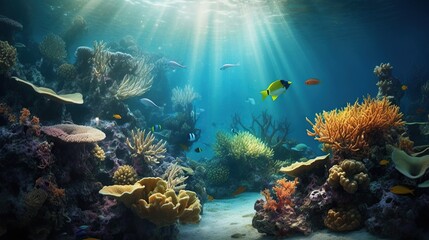 Coral reef underwater.