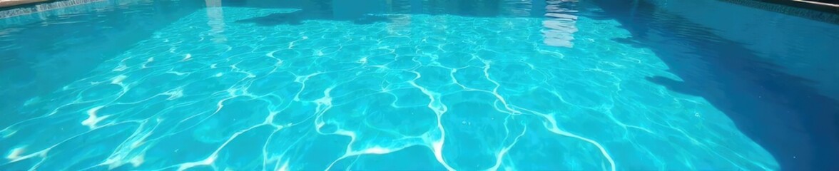 Obraz premium Refreshing cool water on a hot summer day, perfect for swimming or just relaxing by the pool Crystal clear blue water sparkles in the sunlight, a perfect summer escape , happy, vibrant, outdoor