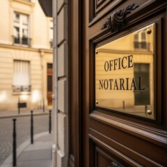 Plaque d'un office notarial fran&ccedil;ais