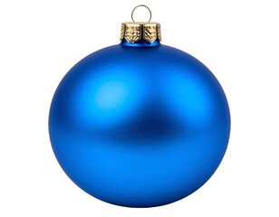 Blue Christmas bauble on white background 
