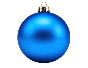 Blue Christmas bauble on white background