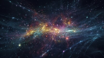 Cosmic Nebula with Starfield, and Space.