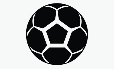 Naklejka premium Soccer ball silhouette, black and white sports vector, Soccer ball icon, simple black style, 