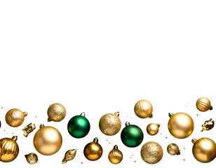 christmas border background with balls and decorations 