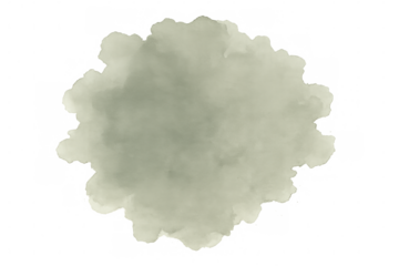 Soft, translucent green watercolor stain forming an irregular, artistic shape on a transparent background, ideal for adding a touch of natural color to designs