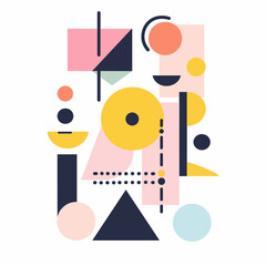 Abstract Geometric Composition with Shapes and Colors