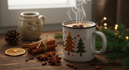Spiced Christmas Beverage - Winter and Hygge Concept