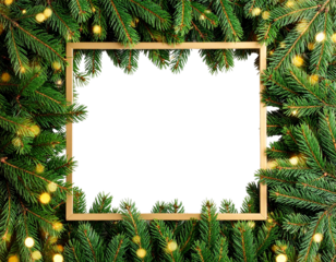 christmas border picture frame boughs greenery  